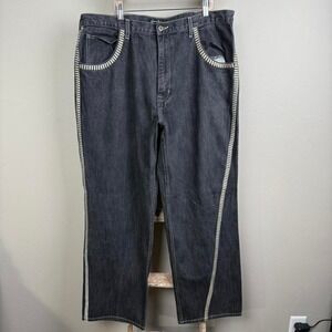 Mens Sean John Black Denim Striped Jeans size 40x32